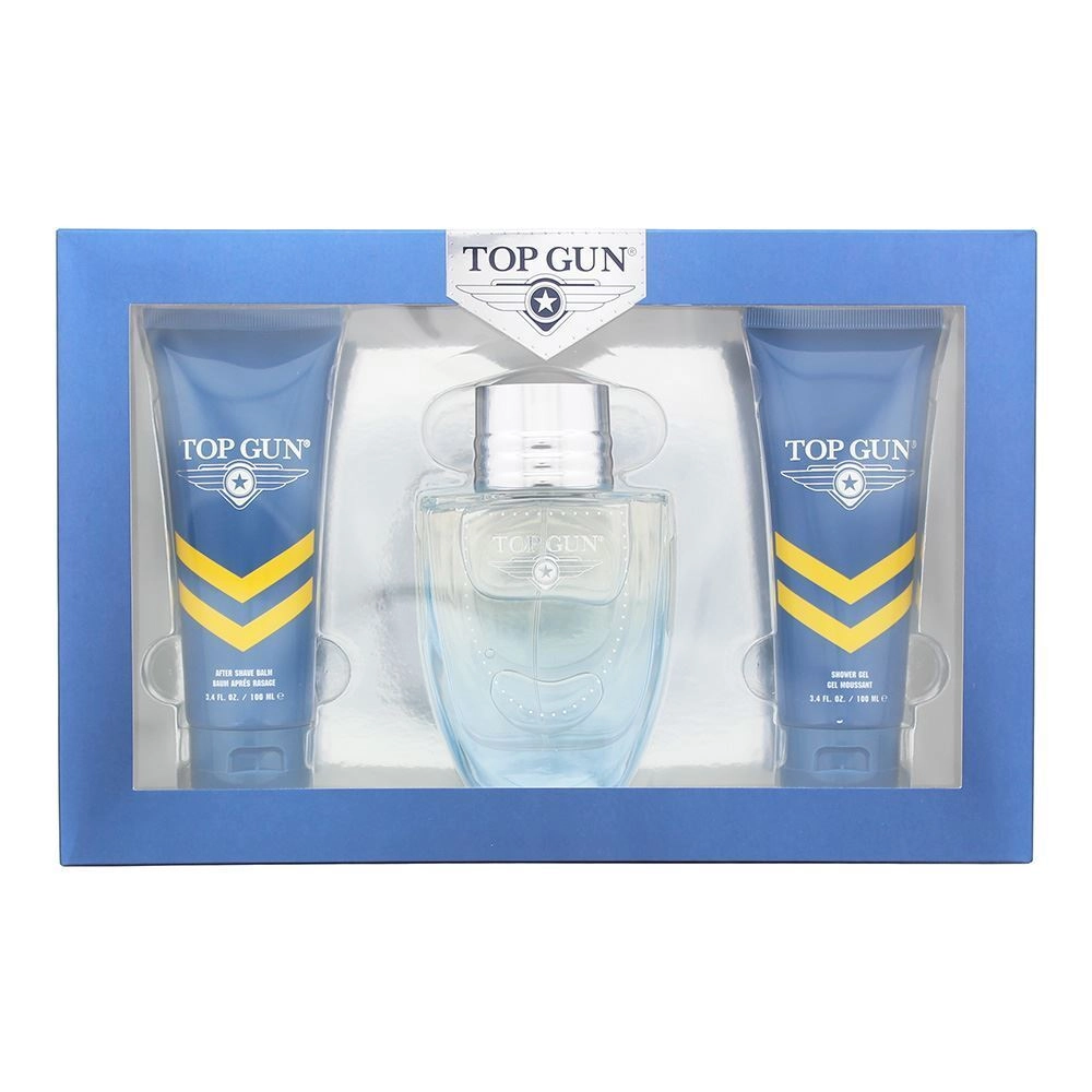 Top Gun EDT - Eau de Toilette 100ml + After Shave Balm - 100ml + Shower Gel - 100ml