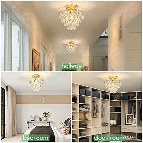 Mini Small Crystal Ceiling Lamp - Dimmable