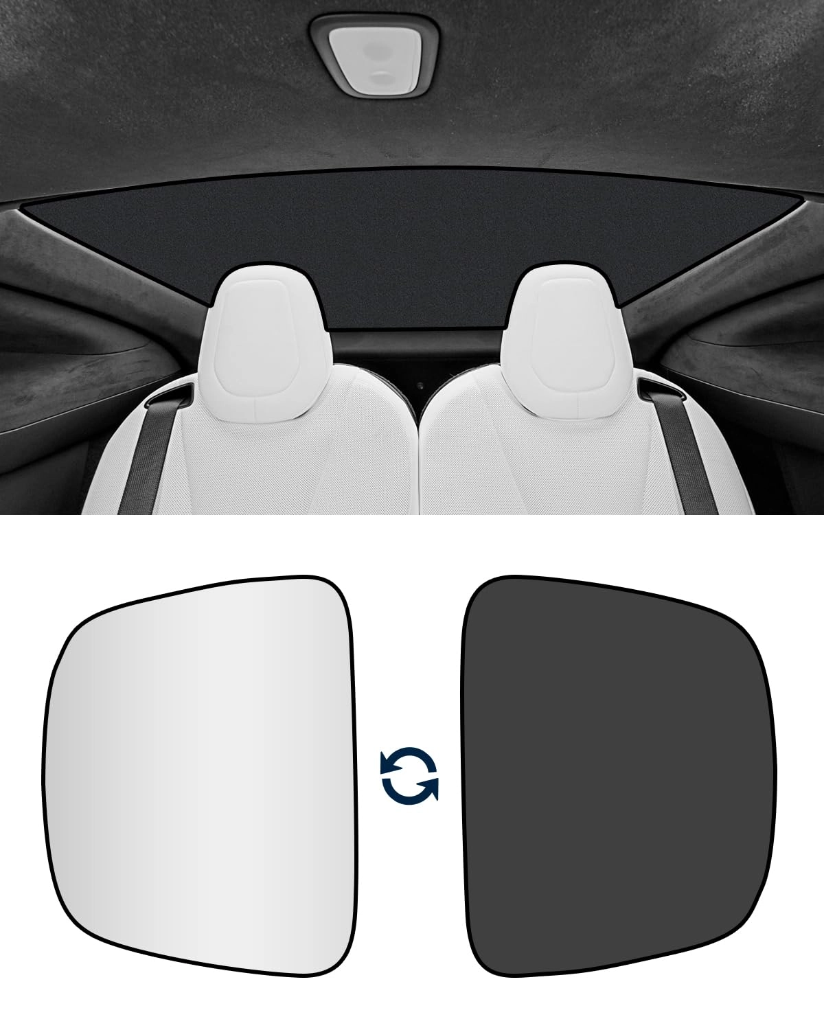 KKTR-CAR Roof Sunshade - Model X 2015-2024 Rear Windshield