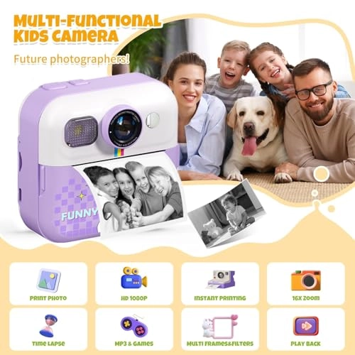 Kids Camera - Instant Print Pink
