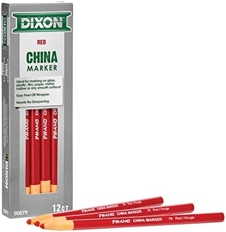 Dixon Phano Peel-Off China Marker Pencils - Red