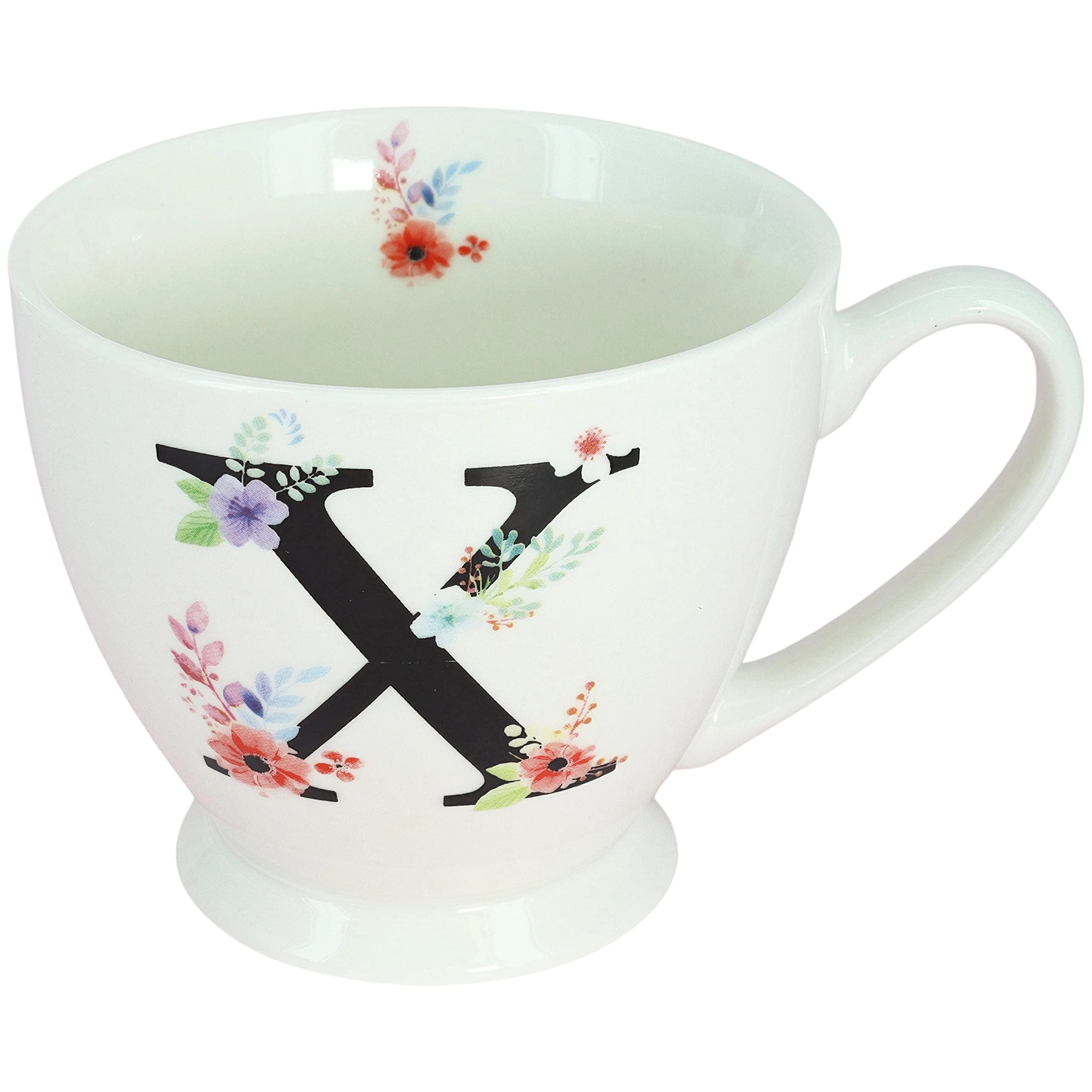 Blossom Monogram Ceramic Mug - 1 pcs - Alphabet - 450 ml