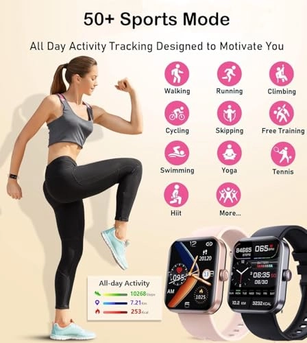 Smartwatch - 1.35" HD Blood Glucose 100+ Sports Modes