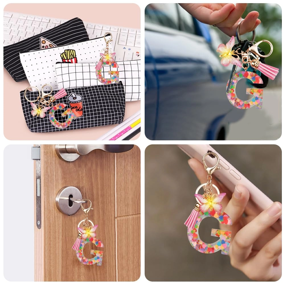 Initial Letter Keychain - Butterfly