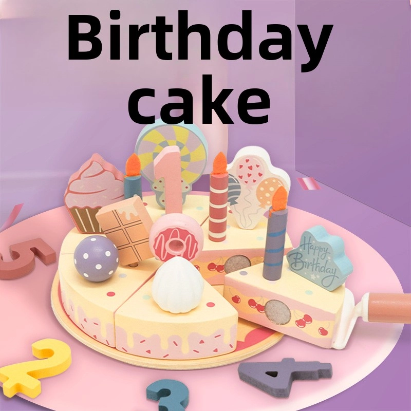 Kids Wooden Birthday Cake Playset - 24 pcs (5551007-KABI_0183)