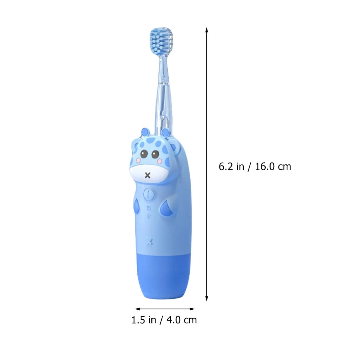 Electric Toothbrush - 2 Blue Animal Brush Heads USB Rechargeable Set