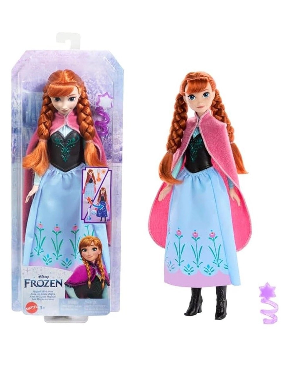 Mattel Anna Fashion Doll - Color-Change Skirt Removable Cape