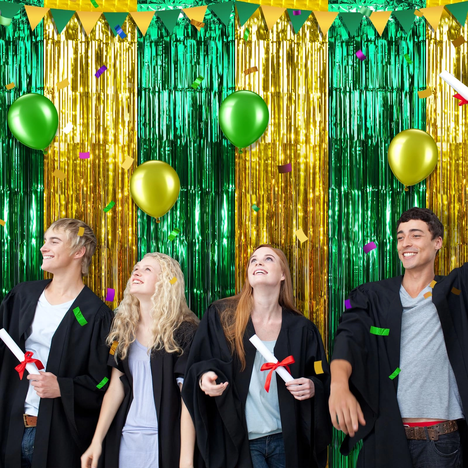Foil Fringe Curtain - 3 Birthday Graduation Prom Wedding Pack