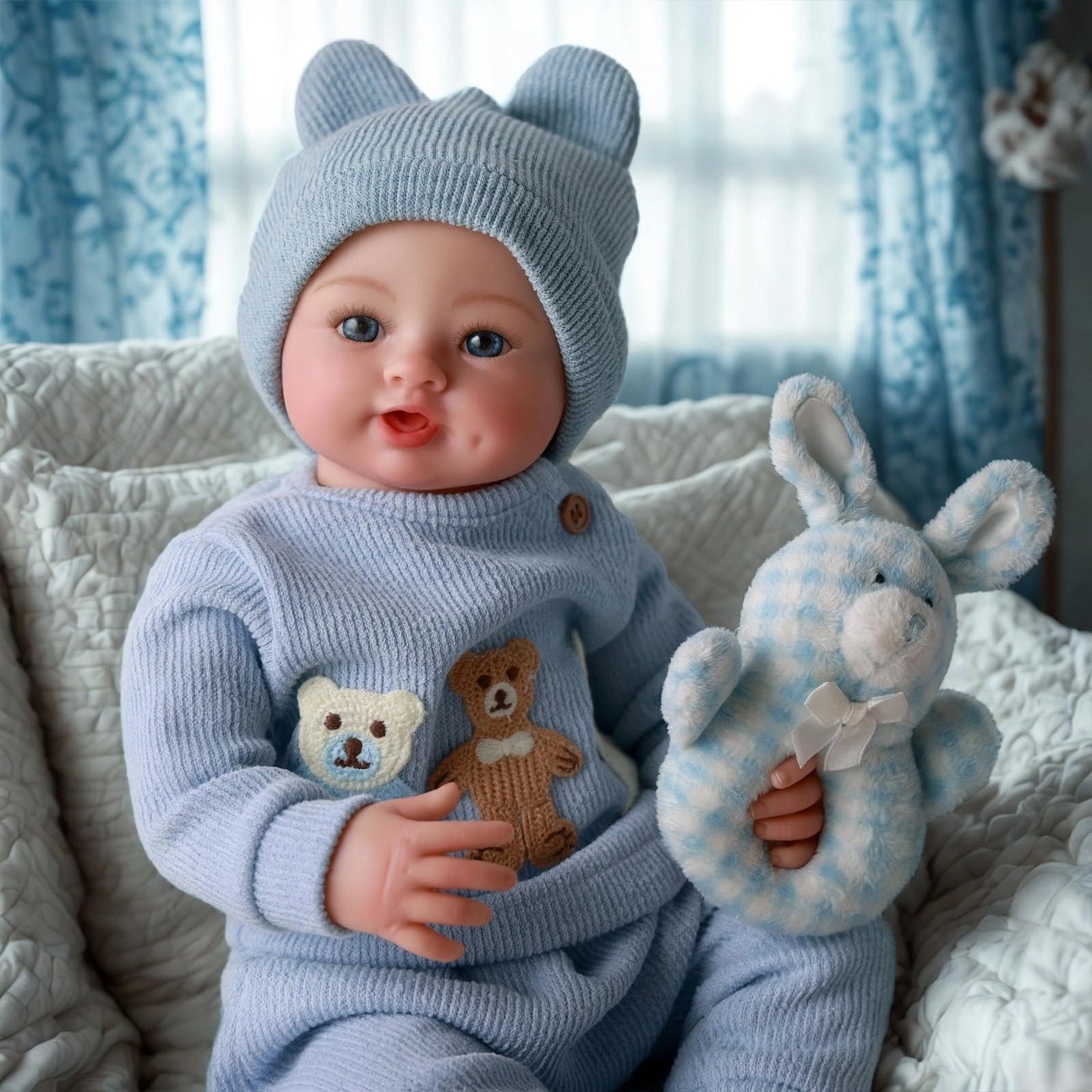 Ailsa Reborn Baby Doll - 17 Inch Cloth Body Blue Eyes Ages 3+