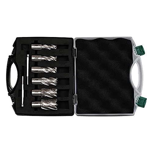 Annular Cutters - High Speed Steel (HSS) 6pcs 9/16" to 1-1/16" Cutting Diameter