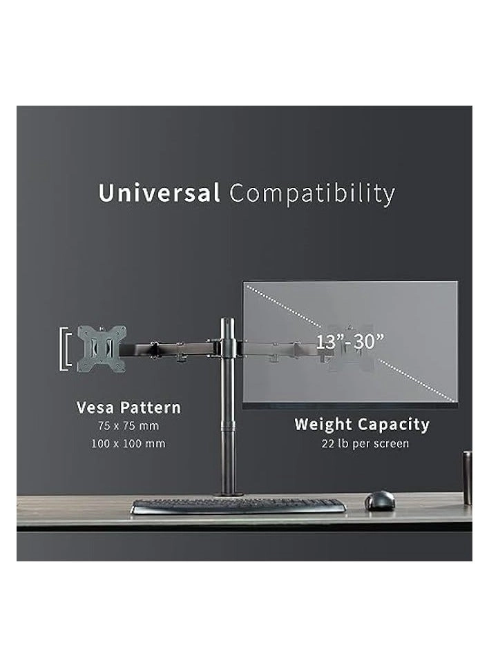 Dual LCD Monitor Desk Mount Stand - 2 27in