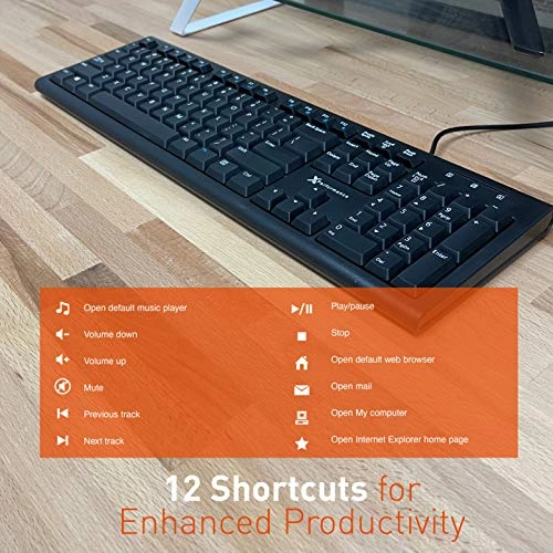 Backlit Large Print Keyboard - Full Size USB|USB-A