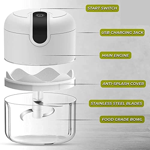Mini Crusher Chopper - 250 Milliliters USB Charging