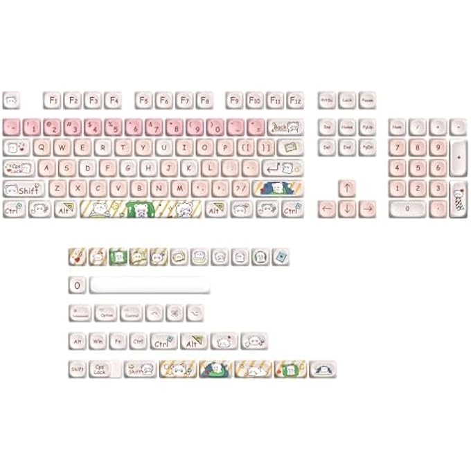 PBT KEYCAPS - 140 Keys Pink MAO Profile