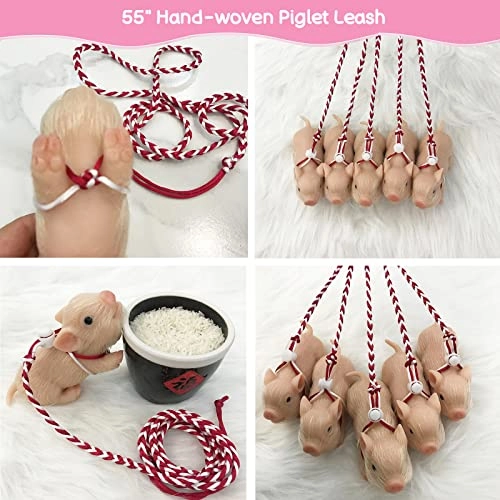 Piglet Tony 13 cm Silicone - Pink miniature