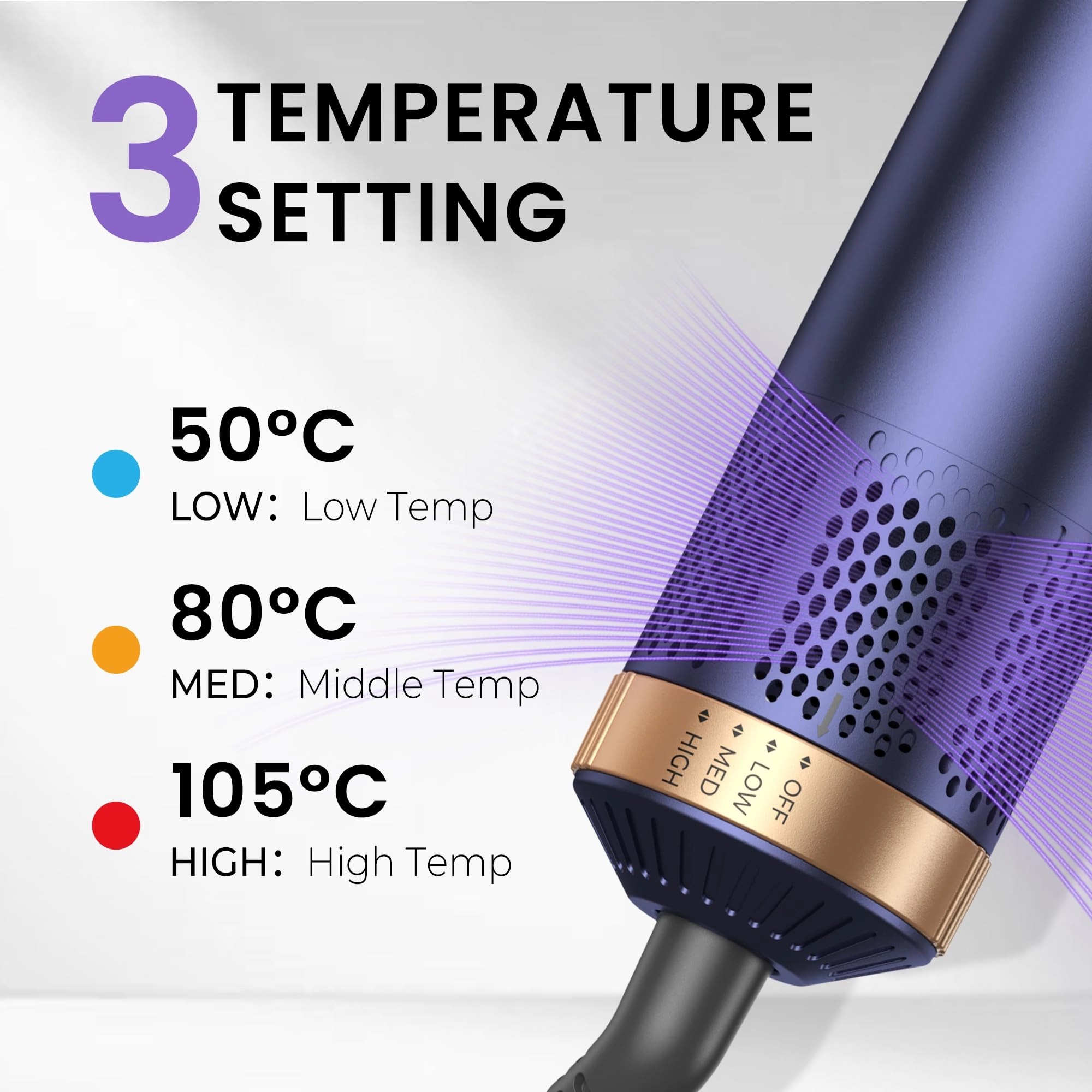 5 in 1 Blow Dryer Brush - 800 watts Royal Blue