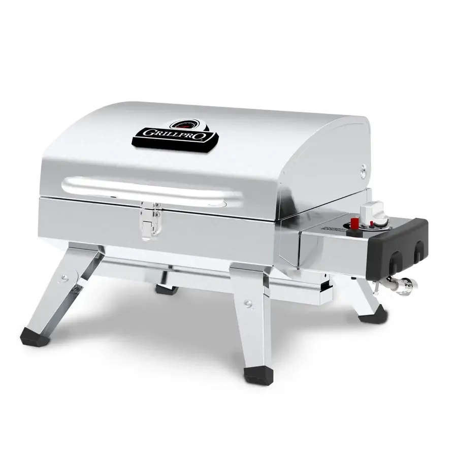 Grillpro Portable Stainless Steel Barbecue - single burner gas