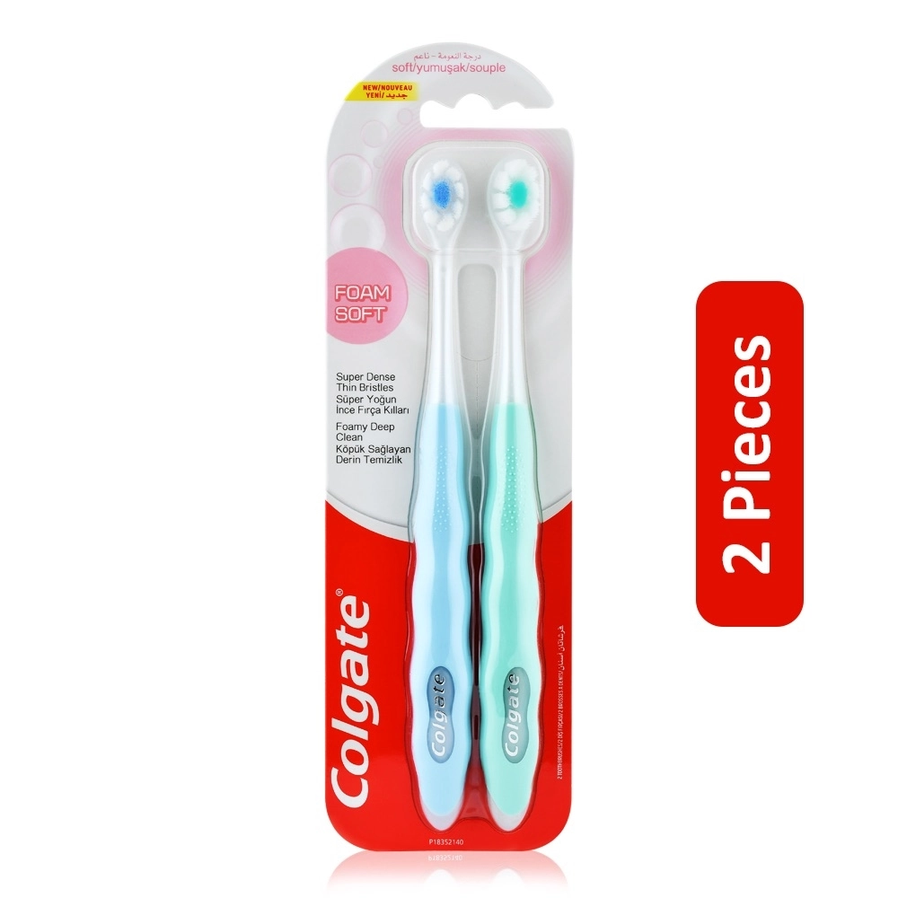 Colgate Foamsoft - Super Dense Thin Bristle 2-Piece Pack