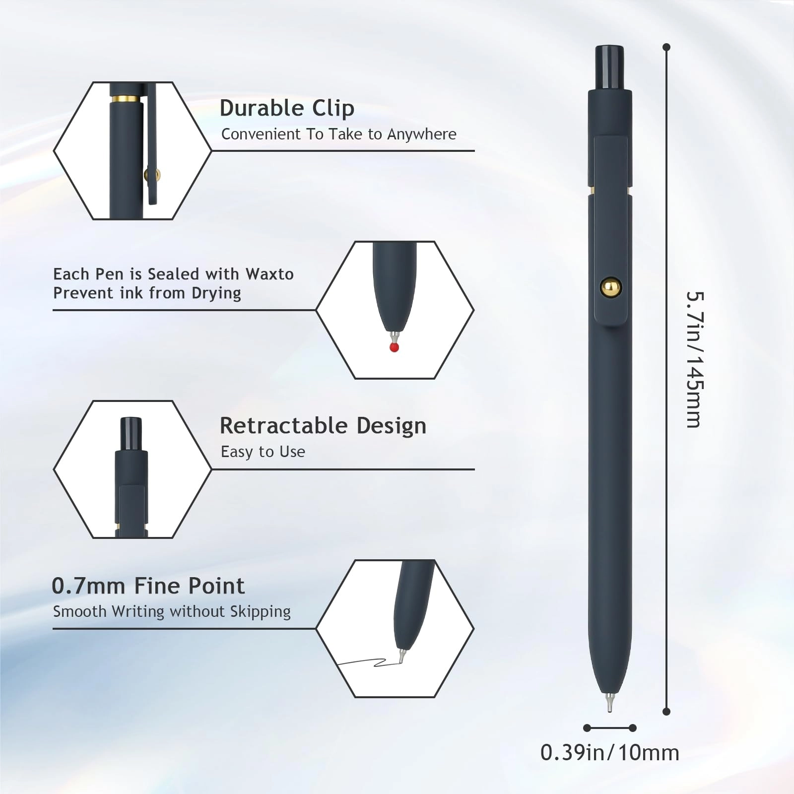 Gel Pens - 6 Pcs 0.5mm