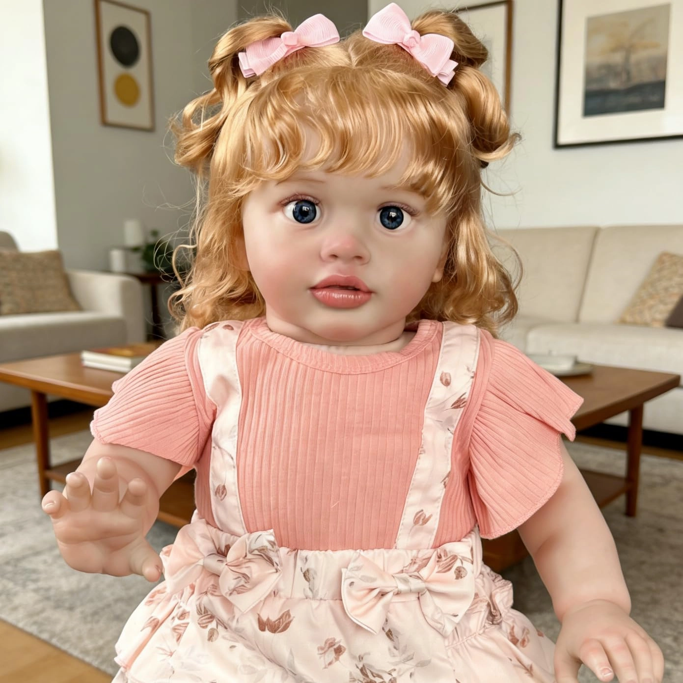 Pippa Reborn Baby Doll - 26 inch Cotton Vinyl Hand-rooted Curly Hair Ages 3+
