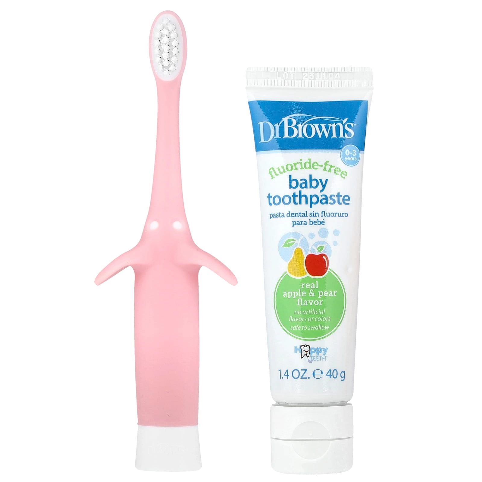 Infant to Toddler Toothbrush Set - 2-Piece Pack Pink