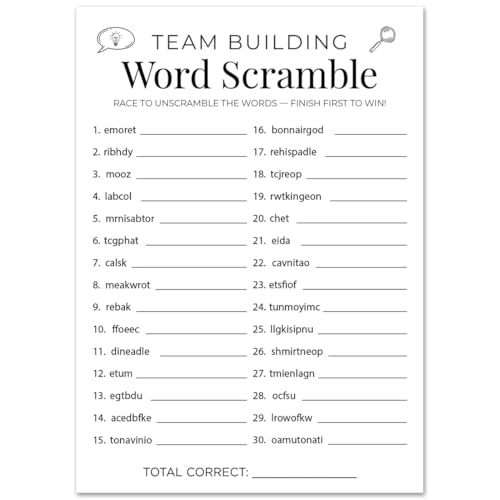 Team Building Word Scramble Game - English 0 months and up 30 pieces