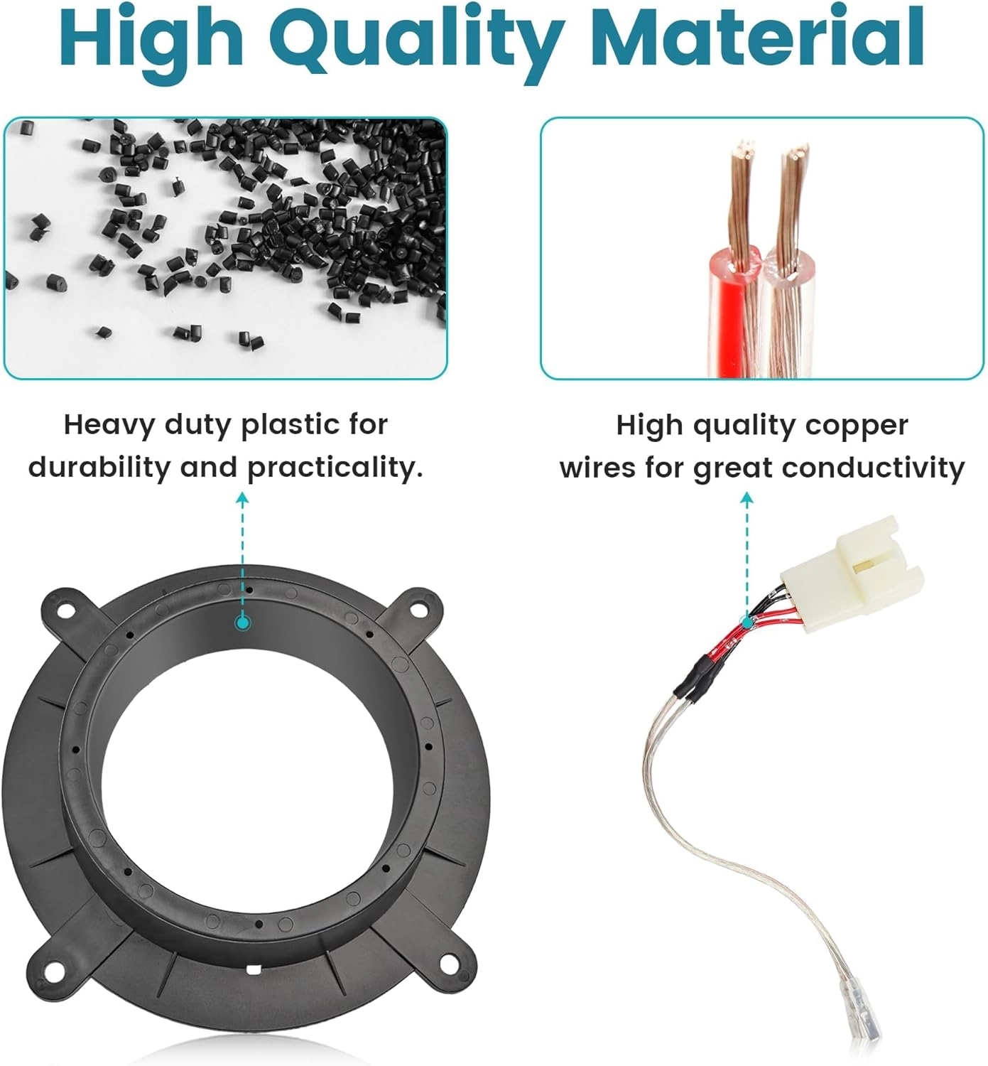 82-7501 Speaker Spacer Adapter - 6 to 6.75 inch + 72-5602 Wiring Harness - Plug-and-play