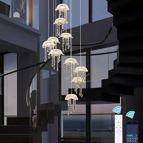 Modern LED Dimmable Crystal Chandeliers - 3000K to 6500K