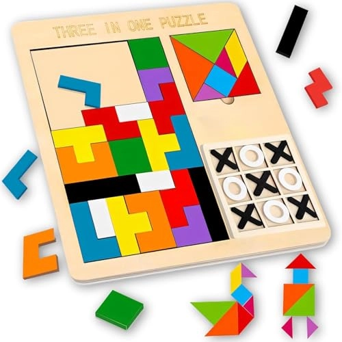 3-in-1 Wooden Puzzle Game - 3+ 3 pieces