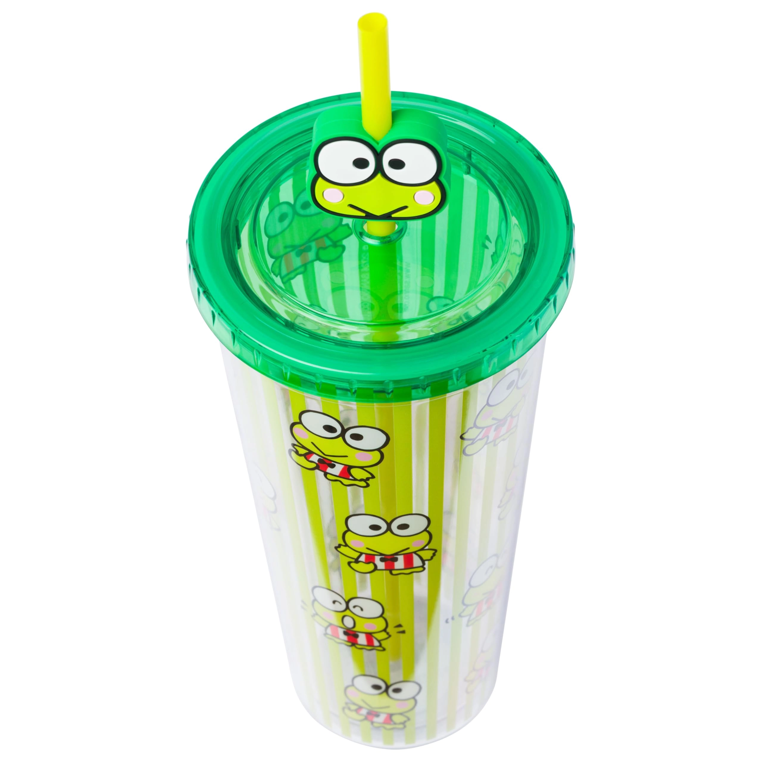 Keroppi Plastic Cold Cup - 1 pcs Lid and Straw Topper