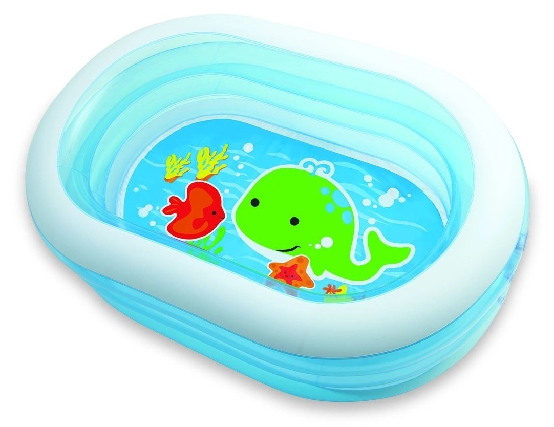 Inflatable Rectangular Baby Pool - 166x100cm Blue