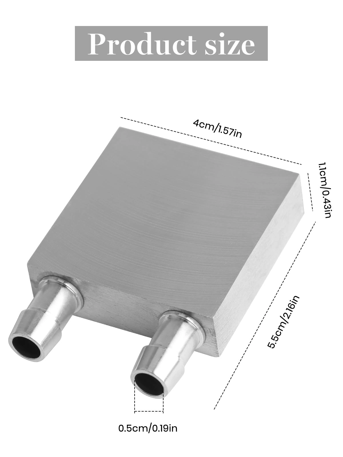 Aluminum Water Cooling Block - 40 * 40mm for CPU Pack