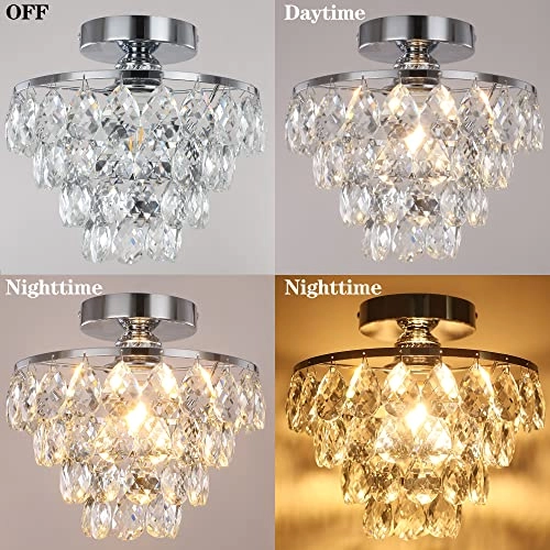 Mini Small Crystal Ceiling Lamp - Dimmable