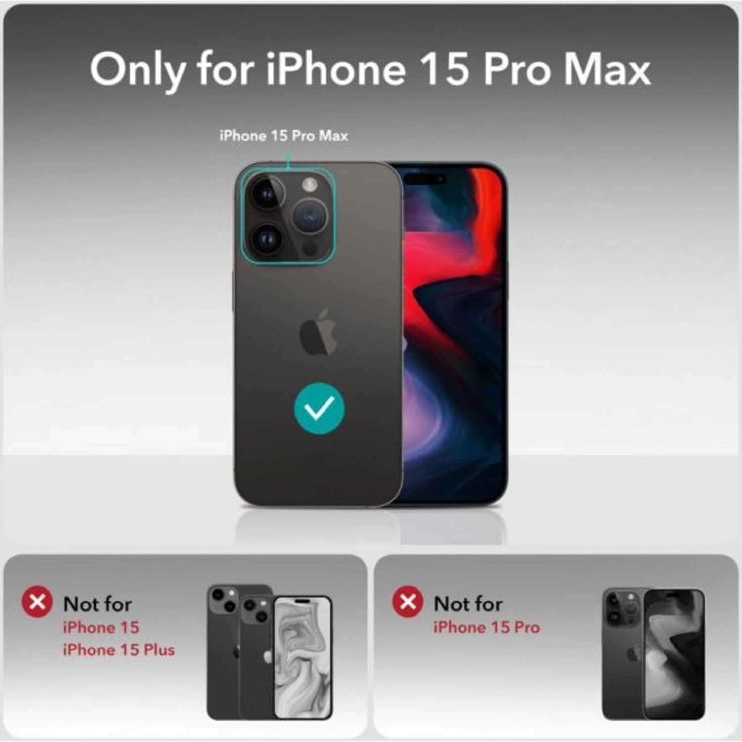 Clear Tempered Glass Screen Protector for iPhone 15 Pro Max