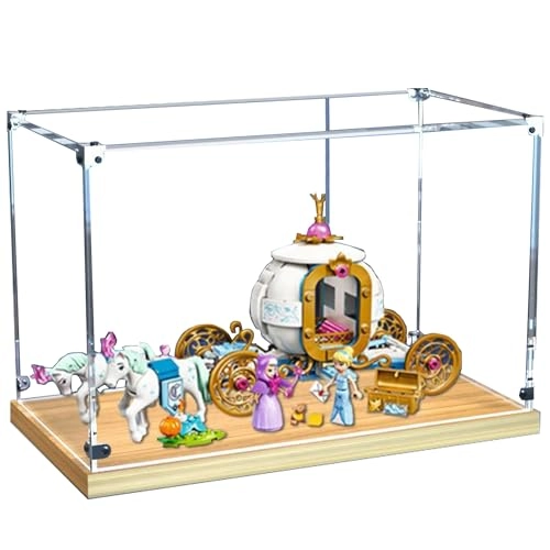 43192 Display Case - Clear Golden Oak Color Thickened Base 35 x 15 x 20 cm