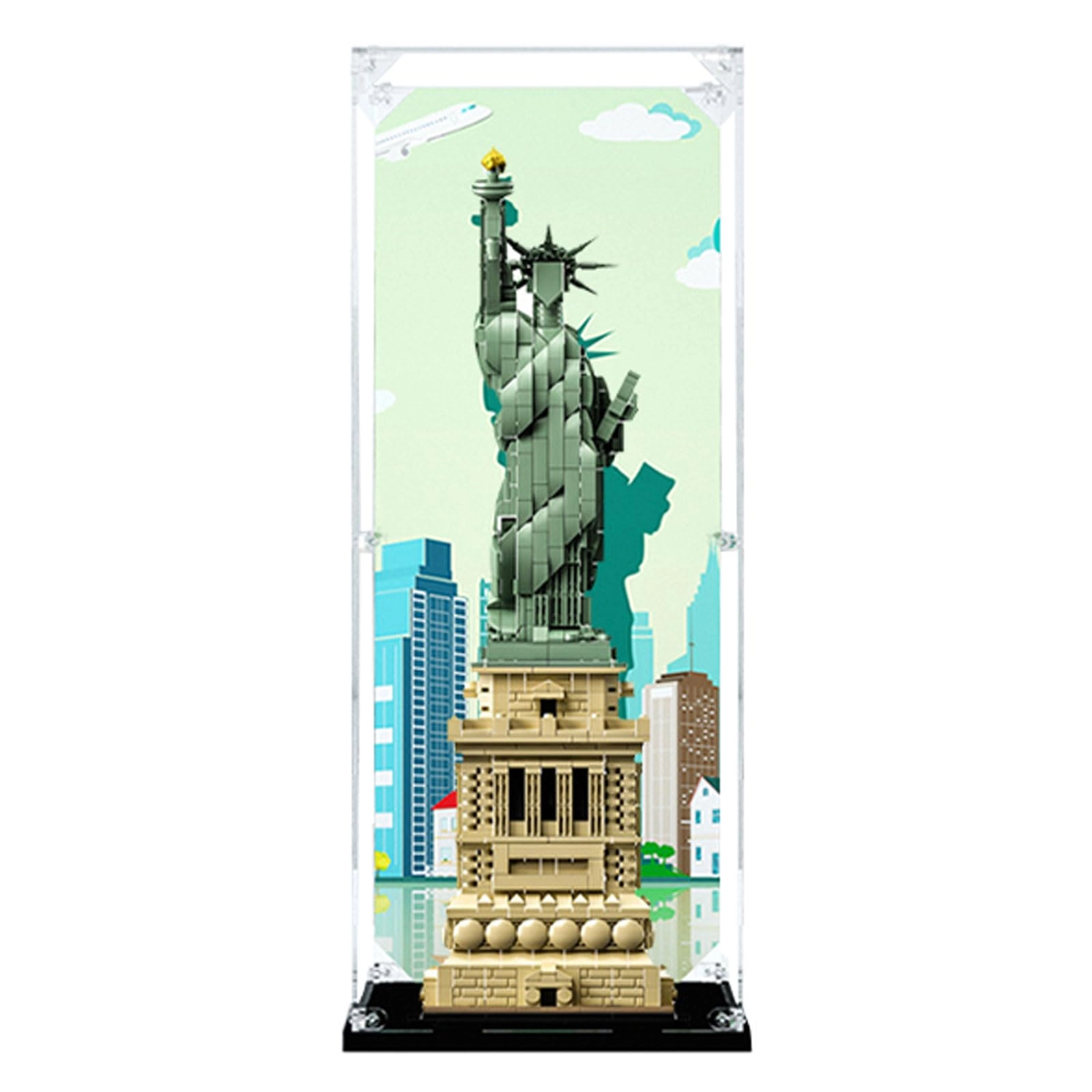 TIANQING Acrylic display case for Lego 21042 - 20x20x50 CM 3MM Dustproof Scratch Resistant
