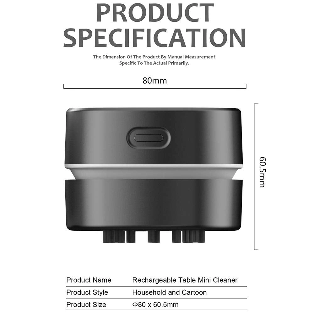 Desktop Vacuum Cleaner - Cordless 360º Rotatable 400 mins