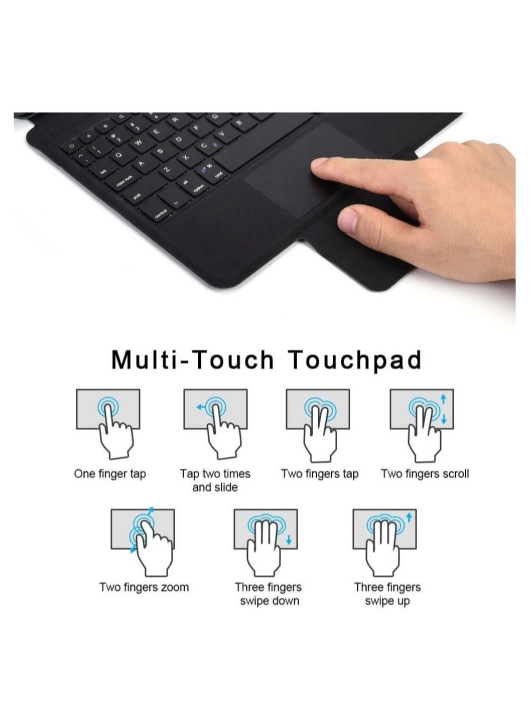 Keyboard Case with Touchpad and Apple Pencil Holder for iPad Pro 11-inch (2022/2021/2020/2018)