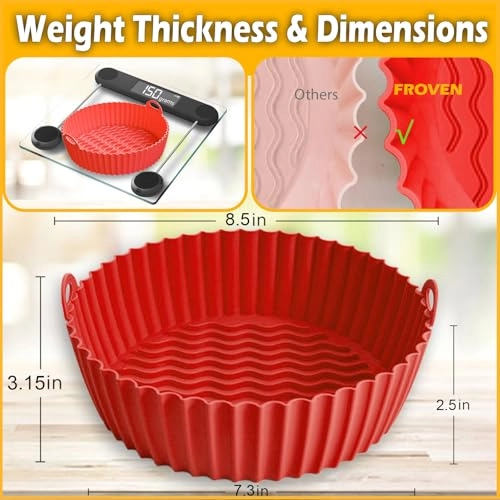 Air Fryer Silicone Liners - Silicone 2 Pack