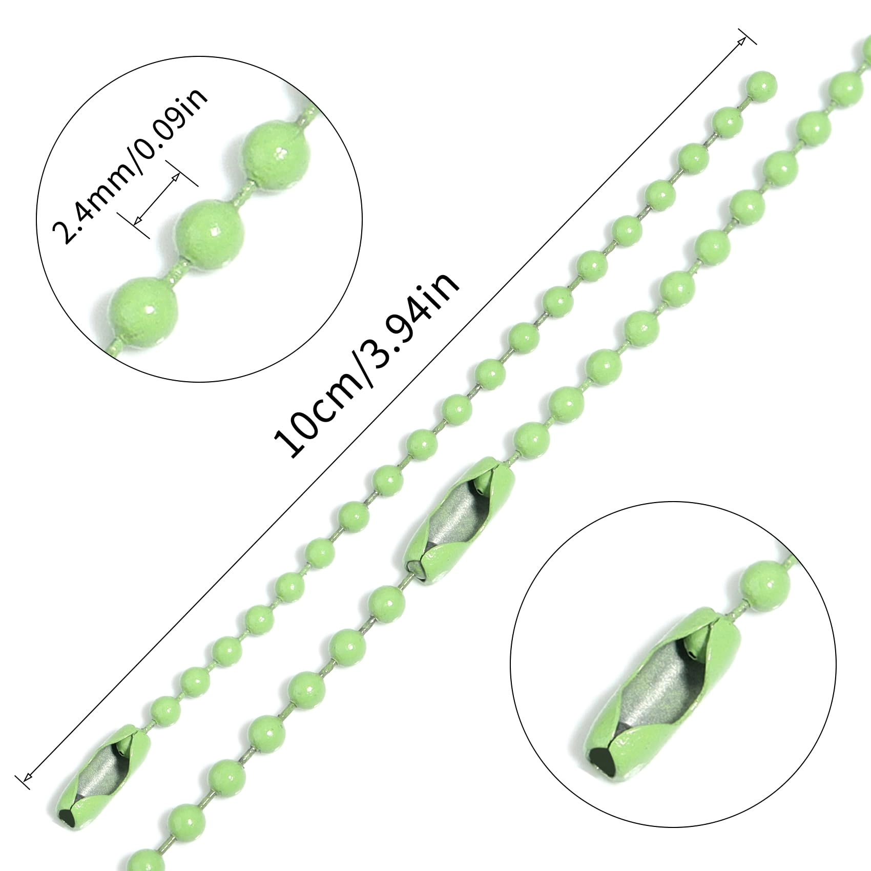 Ball Beads Chains - 20Pcs Purple 4 Inch