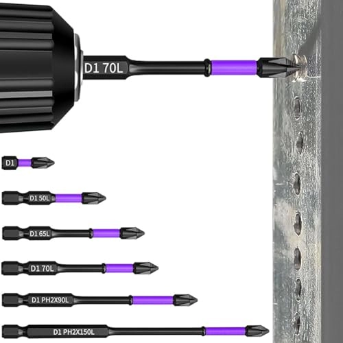 Serplex Magnetic Phillips Drill Bits - High Impact Steel 6Pcs Assorted Sizes