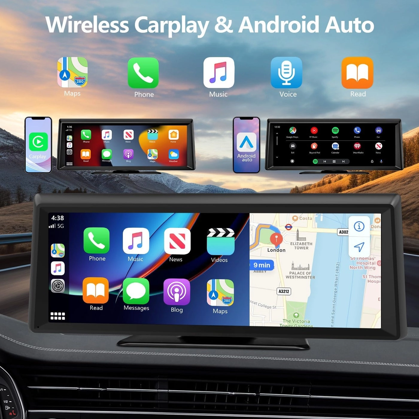 Wireless Carplay Screen - 2K 30FPS