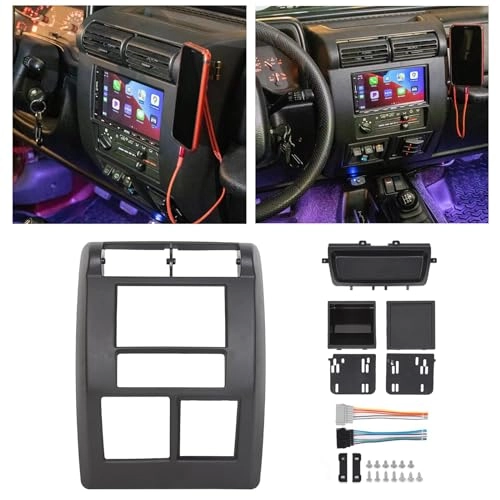 HECASA Double DIN Dash Radio Bezel - Jeep Wrangler TJ 19972002