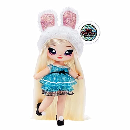Alice Hops Fashion Doll - 2-In-1 Metallic Rabbit Purse Blonde Hair Shiny Blue Dress