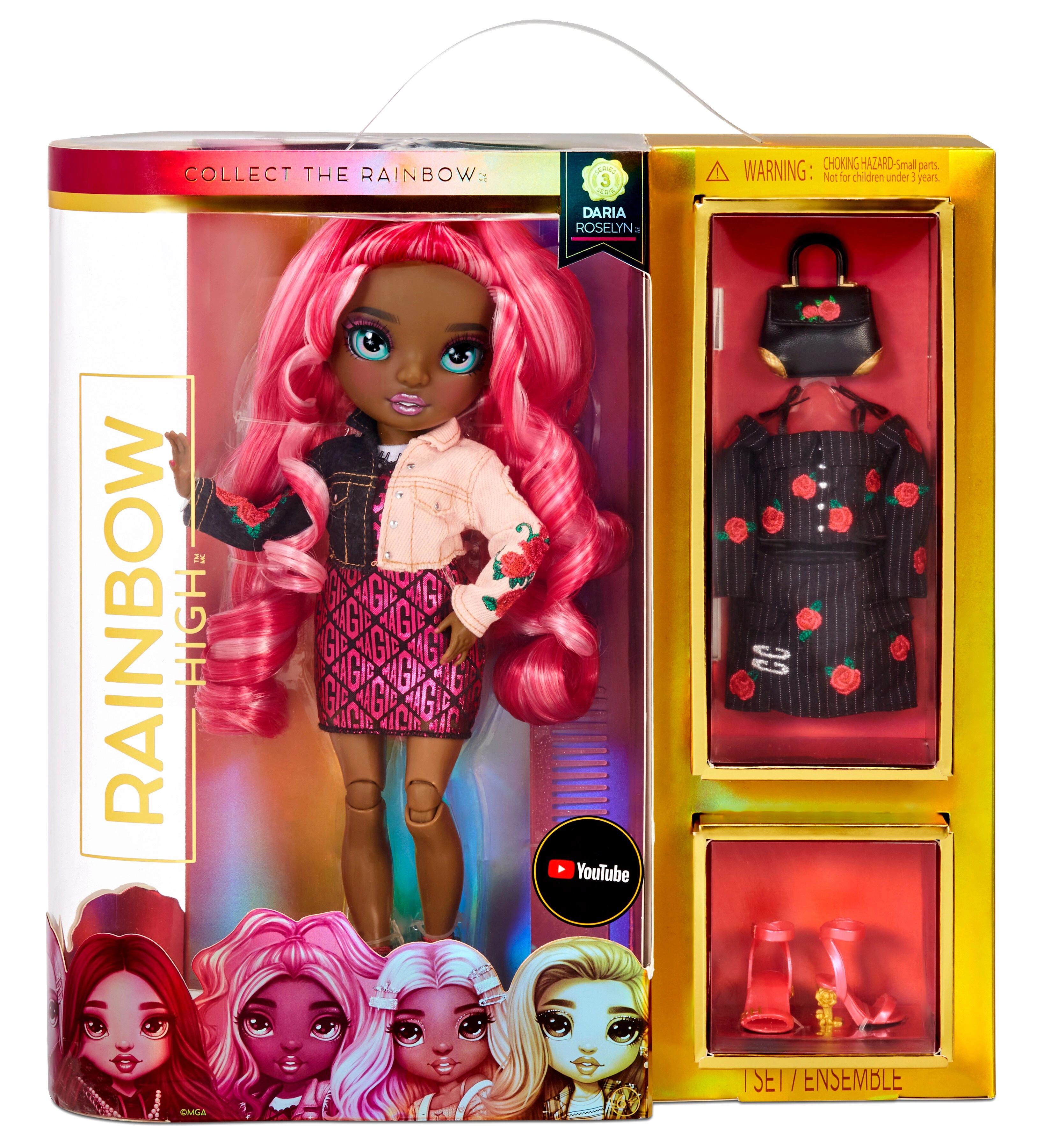 Rainbow High Daria Roselyn Fashion Doll - Rose 2 complete doll outfits