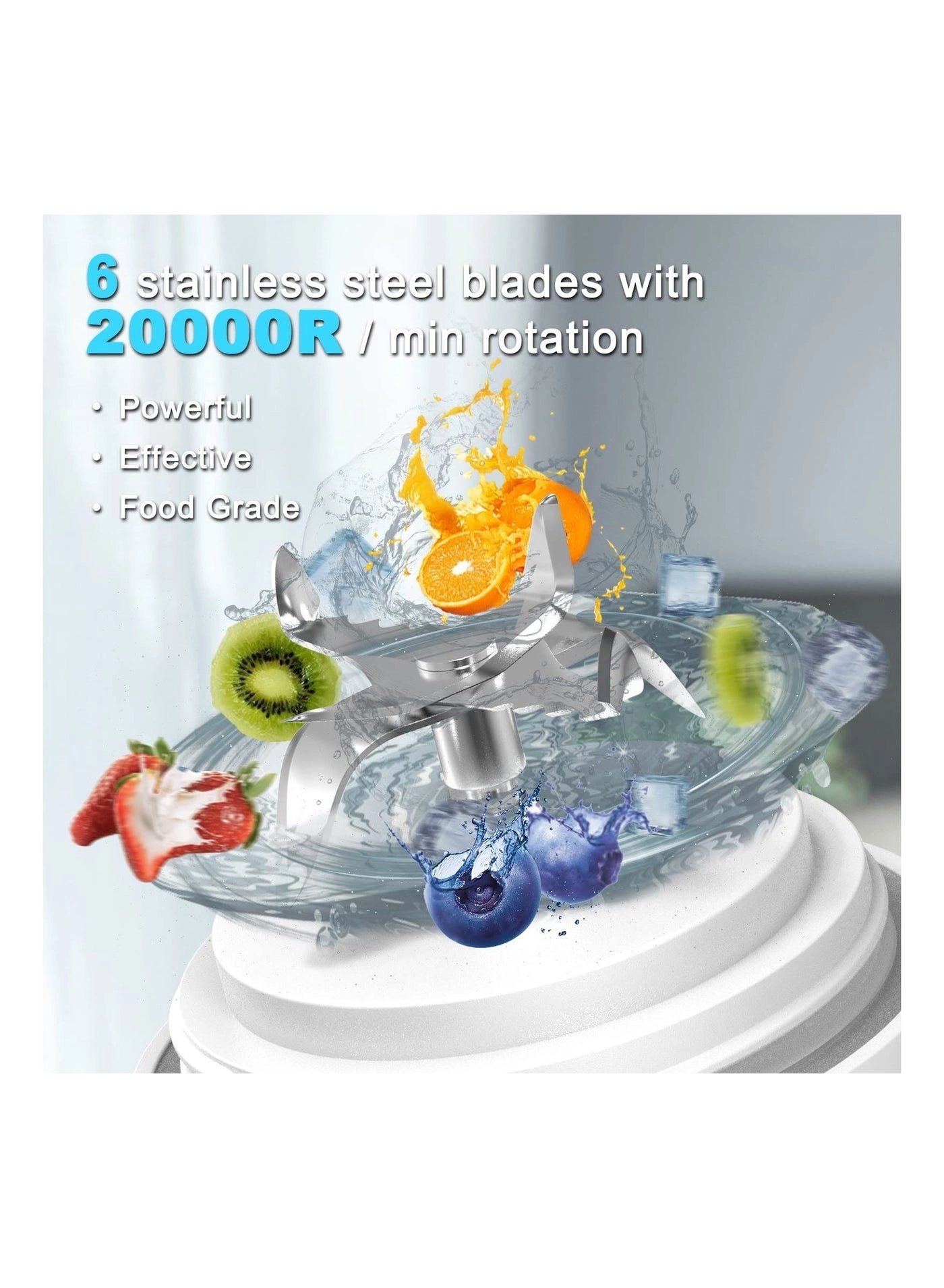 Portable Personal Blender - 6-Blade USB Rechargeable Portable