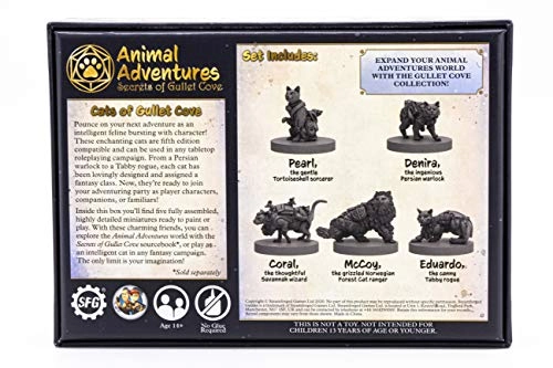Animal Adventures: Secrets of Gullet Cove - Cats - 5E Compatible Set of 5