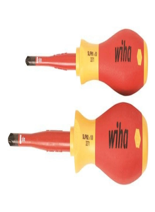Wiha 30770 Insulated Slotted and Phillips Screwdriver Set (2 Pcs)