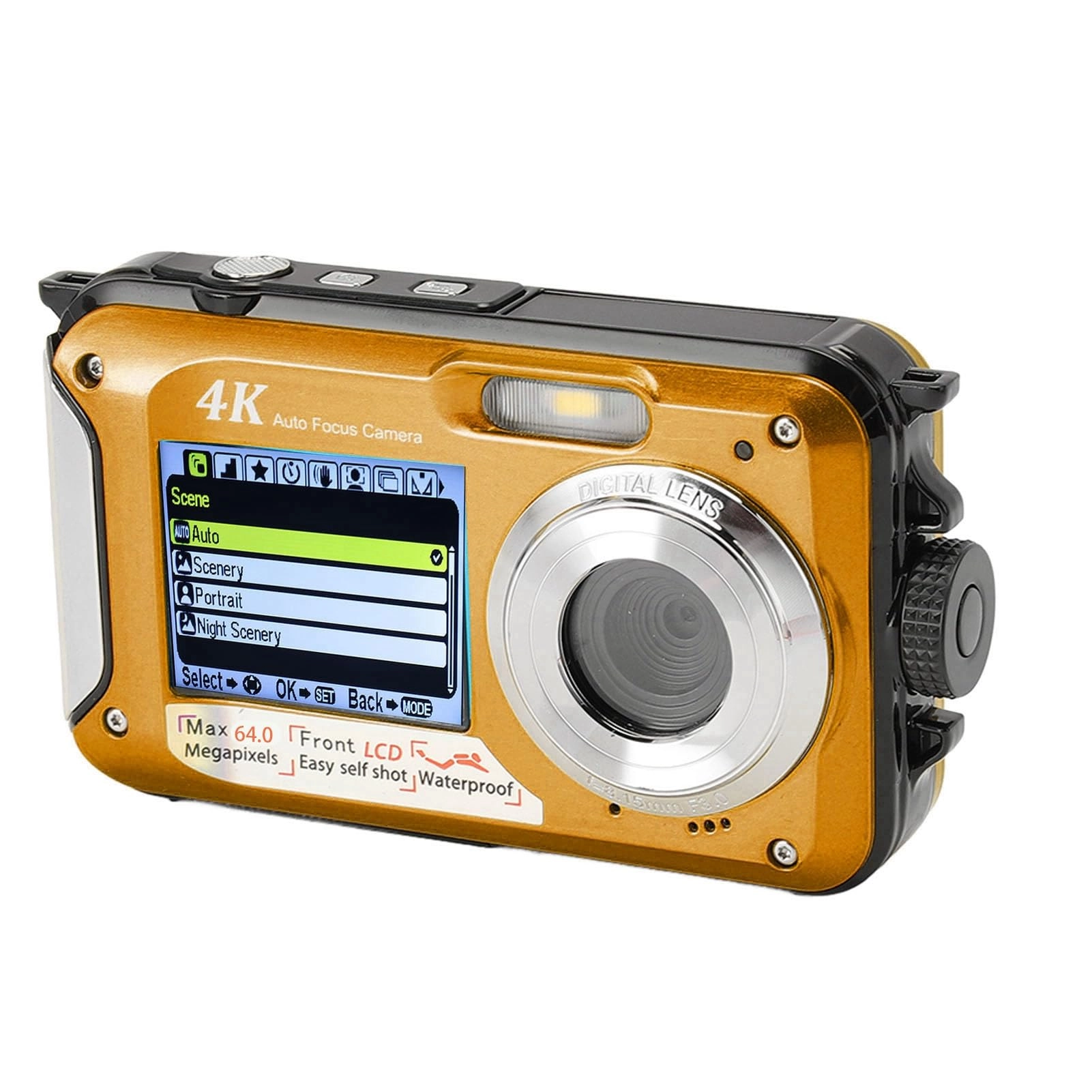 Depisuta 4K 56MP Digital Camera - 16X Zoom 64GB 1250mAh