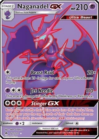 Pokémon Pokemon Naganadel GX 121/131 - English + Toploader